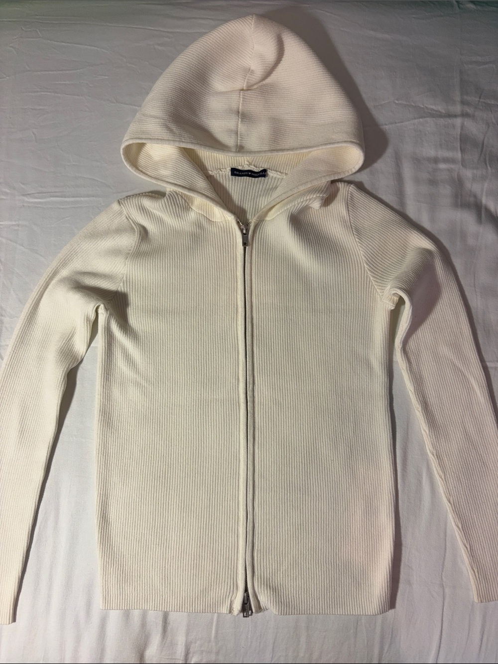 Brandy Melville Knit Zip-Up Hooded Sweater